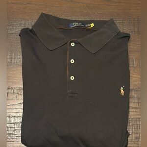 Polo Ralph Lauren Classic Fit Soft Cotton Polo Black Long Sleeve Size 3XB